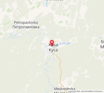 Map of Kusa, Chelyabinsk