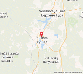 Map of Kushva, Sverdlovsk Oblast