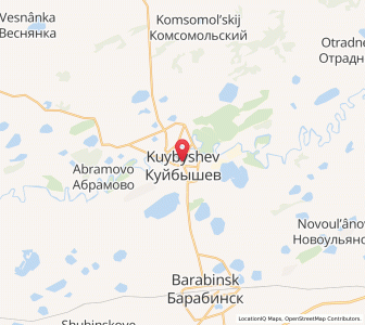 Map of Kuybyshev, Novosibirsk Oblast