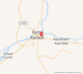 Map of Kyzyl, Republic of Tyva