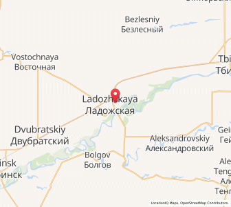 Map of Ladozhskaya, Krasnodar Krai