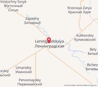 Map of Leningradskaya, Krasnodar Krai