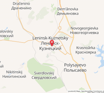 Map of Leninsk-Kuznetsky, Kuzbass