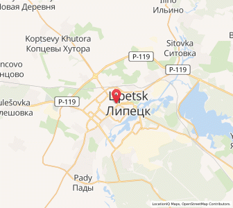 Map of Lipetsk, Lipetsk Oblast