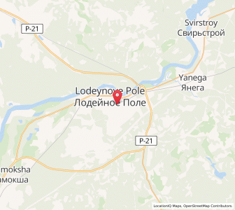 Map of Lodeynoye Pole, Leningradskaya Oblast'