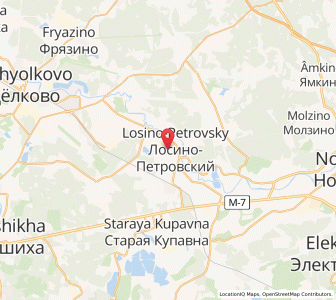 Map of Losino-Petrovskiy, Moscow Oblast