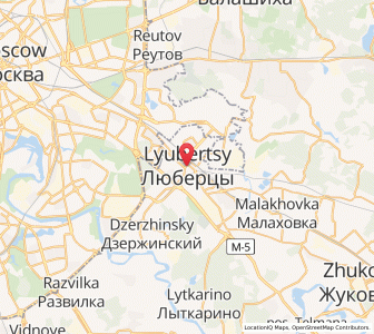 Map of Lyubertsy, Moscow Oblast