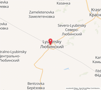 Map of Lyubinskiy, Omsk Oblast