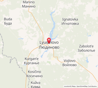 Map of Lyudinovo, Kaluga Oblast