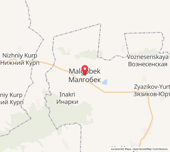 Map of Malgobek, Ingushetiya Republic