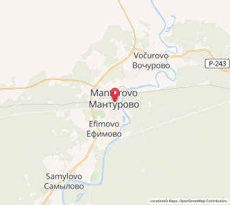 Map of Manturovo, Kostroma Oblast
