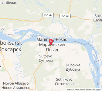 Map of Mariinskiy Posad, Chuvashia