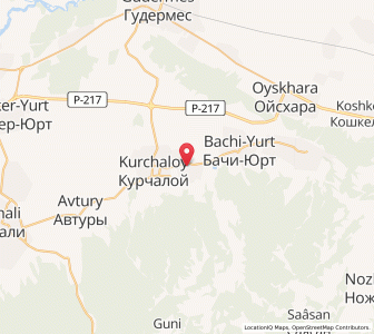 Map of Mayrtup, Chechnya