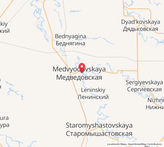 Map of Medvedovskaya, Krasnodar Krai