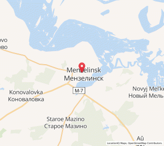 Map of Menzelinsk, Tatarstan Republic