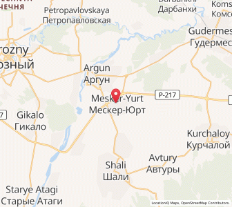 Map of Mesker-Yurt, Chechnya