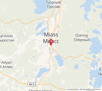 Map of Miass, Chelyabinsk