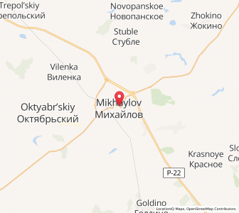 Map of Mikhaylov, Ryazan Oblast