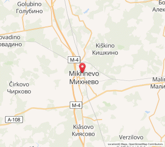 Map of Mikhnëvo, Moscow Oblast