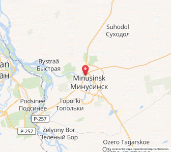 Map of Minusinsk, Krasnoyarsk Krai