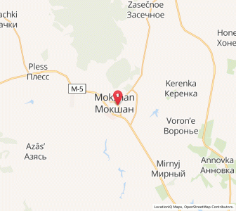 Map of Mokshan, Penza Oblast