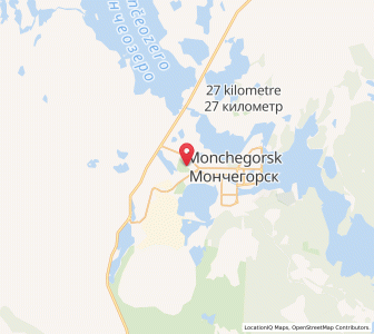 Map of Monchegorsk, Murmansk