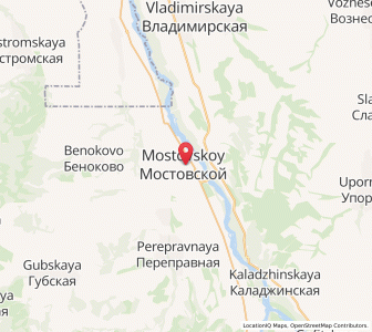 Map of Mostovskoy, Krasnodar Krai