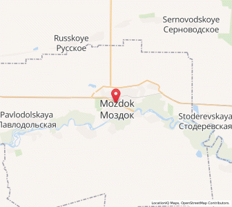 Map of Mozdok, North Ossetia–Alania