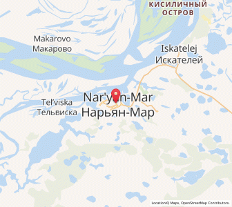 Map of Nar'yan-Mar, Nenets