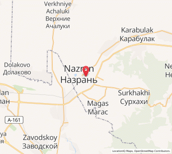 Map of Nazran’, Ingushetiya Republic