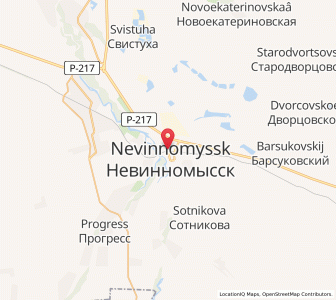 Map of Nevinnomyssk, Stavropol Kray