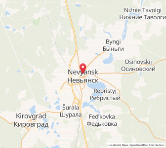 Map of Nev’yansk, Sverdlovsk Oblast