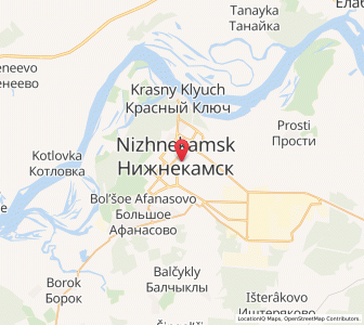 Map of Nizhnekamsk, Tatarstan Republic