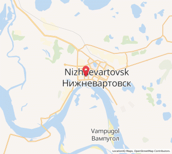 Map of Nizhnevartovsk, Khanty-Mansia