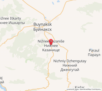 Map of Nizhneye Kazanishche, Dagestan