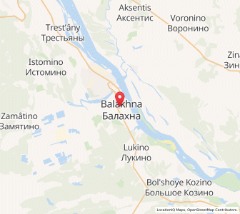 Map of Novaya Balakhna, Nizhny Novgorod Oblast