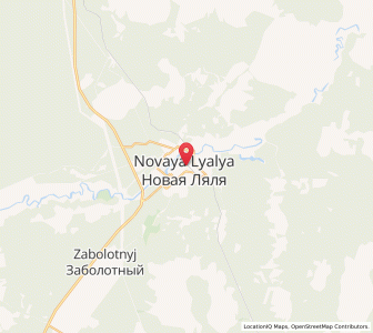 Map of Novaya Lyalya, Sverdlovsk Oblast