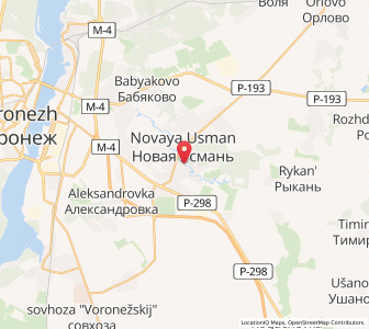 Map of Novaya Usman’, Voronezh Oblast