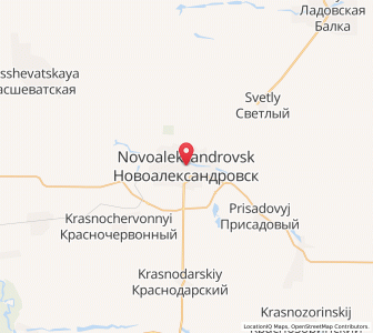 Map of Novoaleksandrovsk, Stavropol Kray