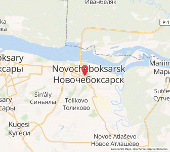 Map of Novocheboksarsk, Chuvashia