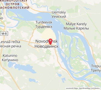 Map of Novodvinsk, Arkhangelskaya