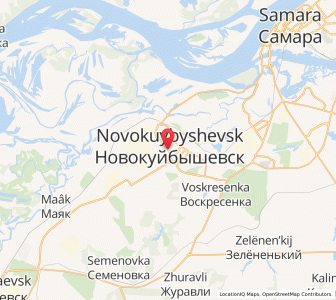 Map of Novokuybyshevsk, Samara Oblast