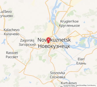 Map of Novokuznetsk, Kuzbass
