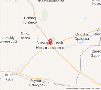 Map of Novopavlovsk, Stavropol Kray