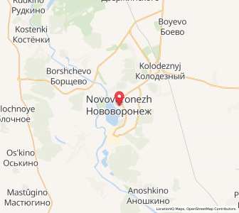 Map of Novovoronezh, Voronezh Oblast