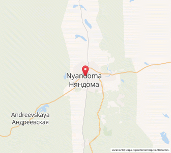 Map of Nyandoma, Arkhangelskaya