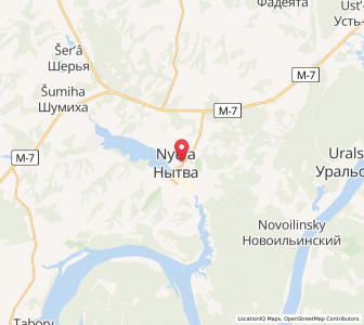 Map of Nytva, Perm Krai