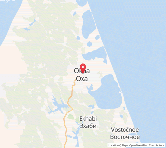 Map of Okha, Sakhalin Oblast