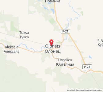 Map of Olonets, Karelia