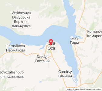 Map of Osa, Perm Krai